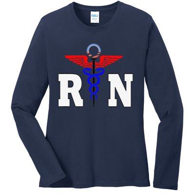 RN Registered Nurse Gift, Healthcare Professional, L Ladies Long Sleeve Shirt