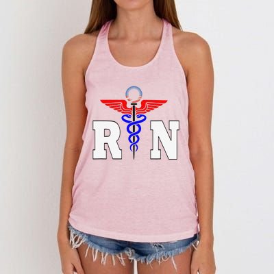 RN Registered Nurse Gift, Healthcare Professional, L Women's Knotted Racerback Tank