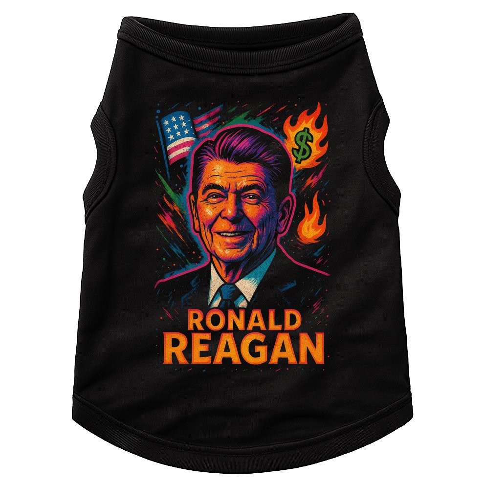 Ronald Reagan Neon Doggie Tank