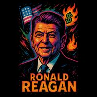 Ronald Reagan Neon Drawstring Bag