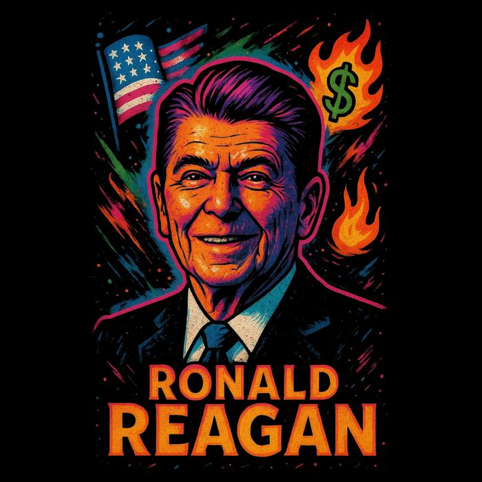 Ronald Reagan Neon Drawstring Bag