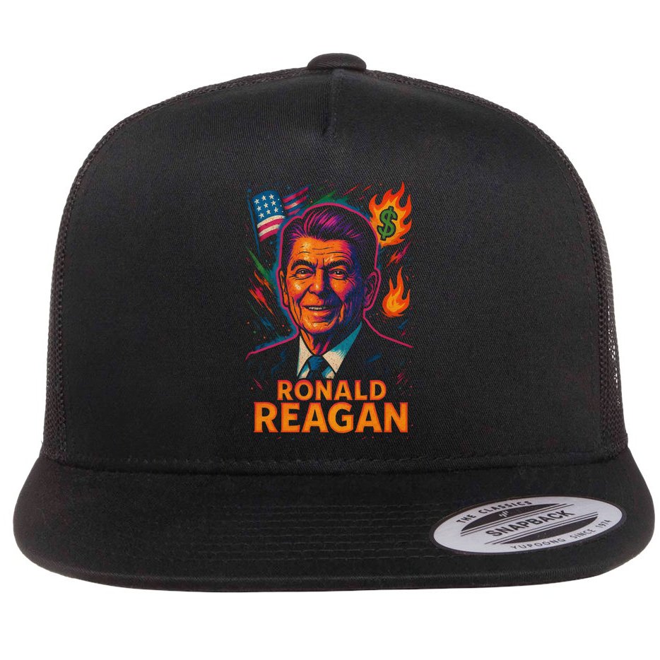 Ronald Reagan Neon Flat Bill Trucker Hat