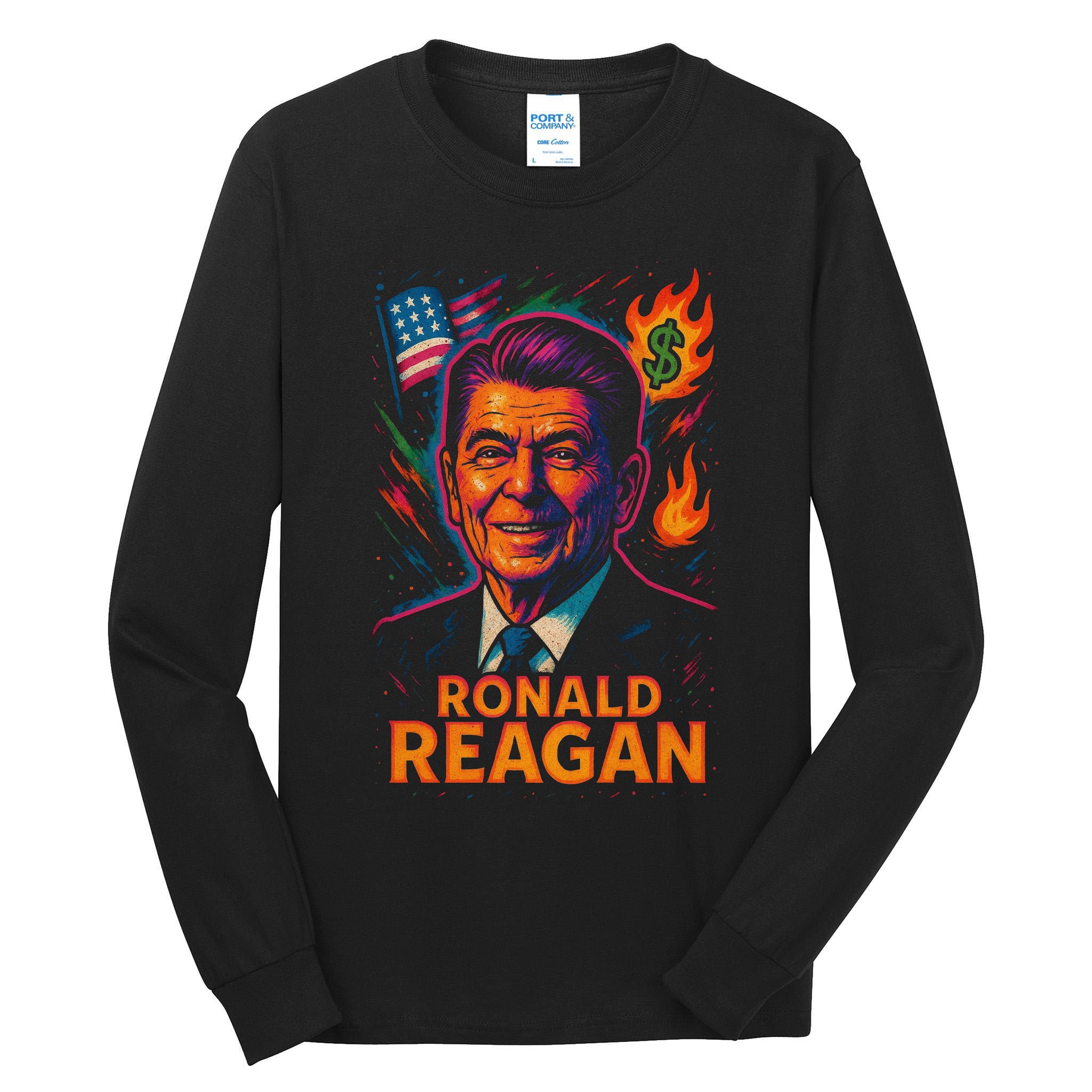 Ronald Reagan Neon Tall Long Sleeve T-Shirt