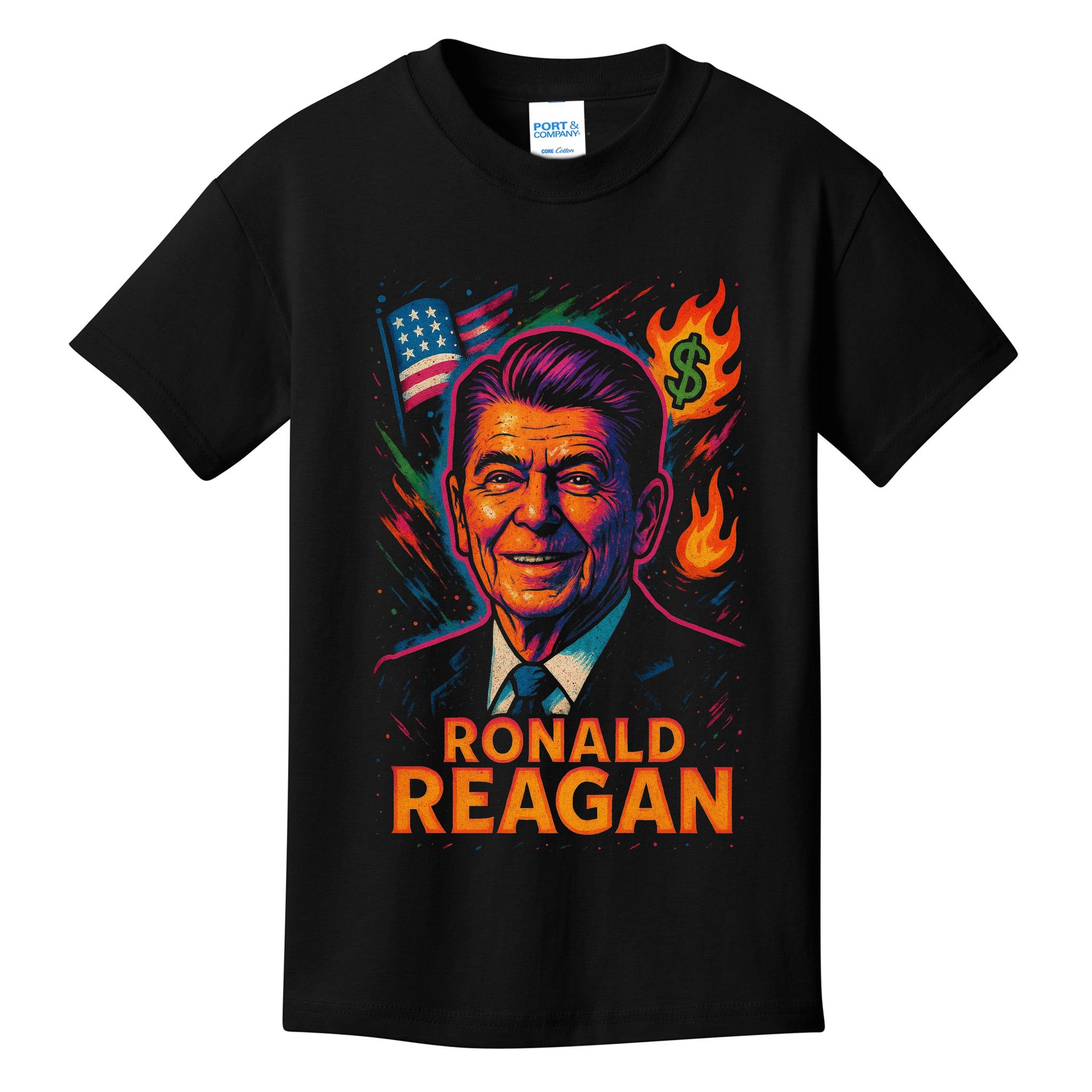 Ronald Reagan Neon Kids T-Shirt