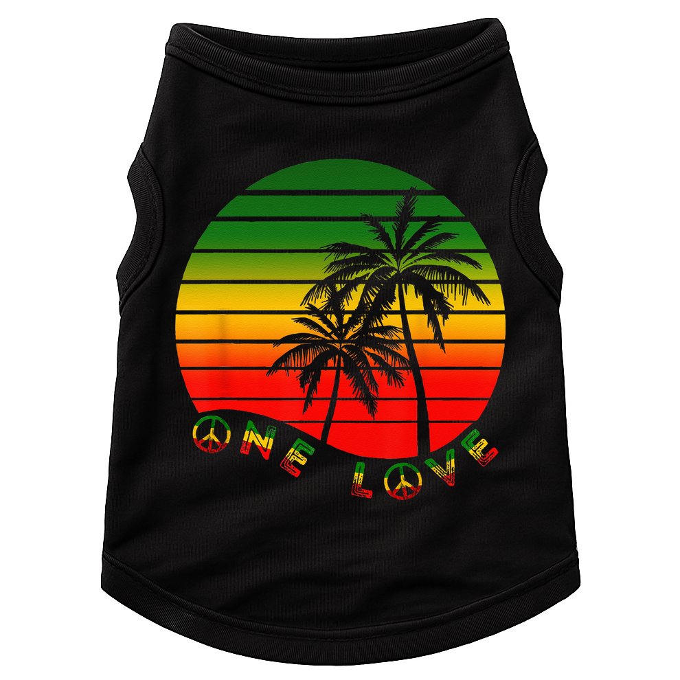 Rasta Reggae One Love Palms Reggaeton Rastafarian Pride Doggie Tank