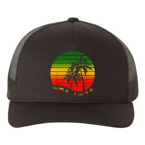 Rasta Reggae One Love Palms Reggaeton Rastafarian Pride Yupoong Adult 5-Panel Trucker Hat