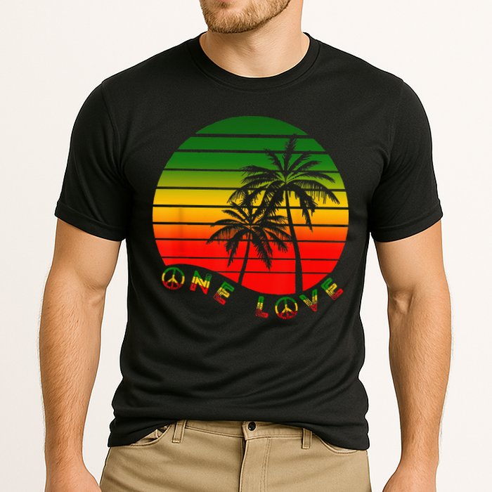 Rasta Reggae One Love Palms Reggaeton Rastafarian Pride Cooling Performance Crew T-Shirt