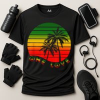Rasta Reggae One Love Palms Reggaeton Rastafarian Pride Cooling Performance Crew T-Shirt