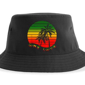 Rasta Reggae One Love Palms Reggaeton Rastafarian Pride Sustainable Bucket Hat