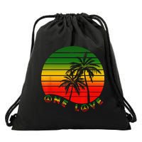 Rasta Reggae One Love Palms Reggaeton Rastafarian Pride Drawstring Bag