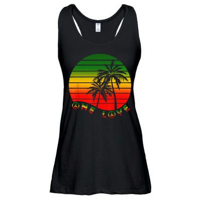 Rasta Reggae One Love Palms Reggaeton Rastafarian Pride Ladies Essential Flowy Tank
