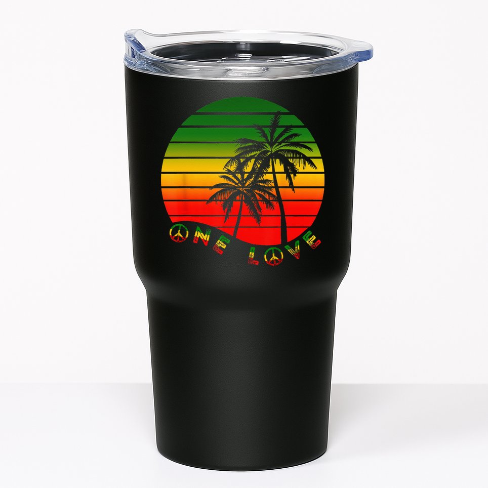 Rasta Reggae One Love Palms Reggaeton Rastafarian Pride Tumbler