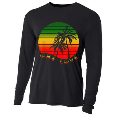 Rasta Reggae One Love Palms Reggaeton Rastafarian Pride Cooling Performance Long Sleeve Crew
