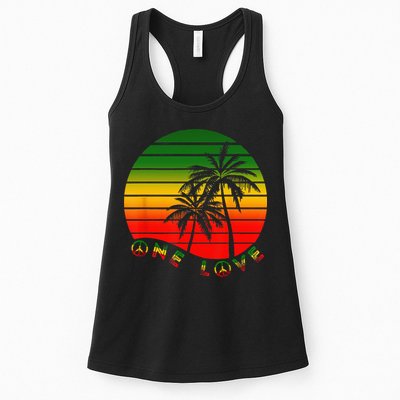 Rasta Reggae One Love Palms Reggaeton Rastafarian Pride Womens Tank Top