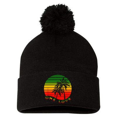 Rasta Reggae One Love Palms Reggaeton Rastafarian Pride Pom Pom 12in Knit Beanie