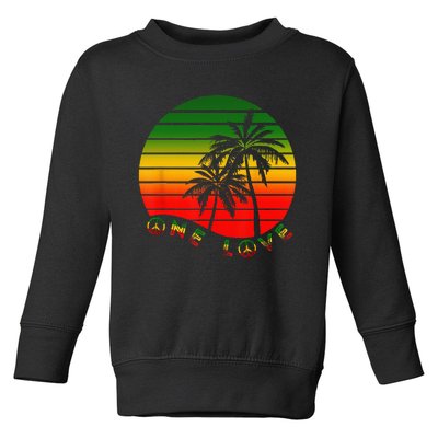 Rasta Reggae One Love Palms Reggaeton Rastafarian Pride Toddler Sweatshirt