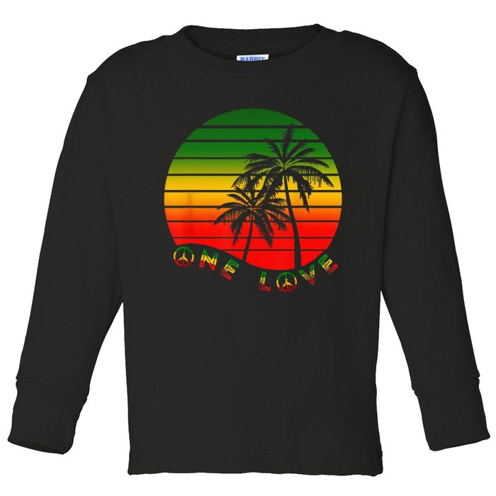 Rasta Reggae One Love Palms Reggaeton Rastafarian Pride Toddler Long Sleeve Shirt