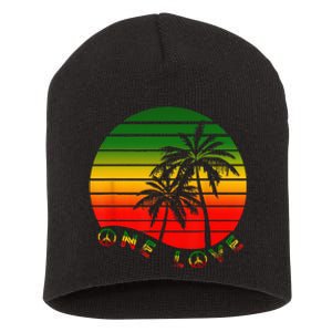 Rasta Reggae One Love Palms Reggaeton Rastafarian Pride Short Acrylic Beanie