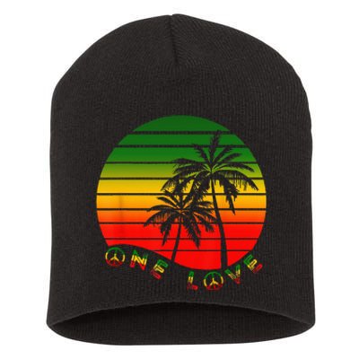 Rasta Reggae One Love Palms Reggaeton Rastafarian Pride Short Acrylic Beanie