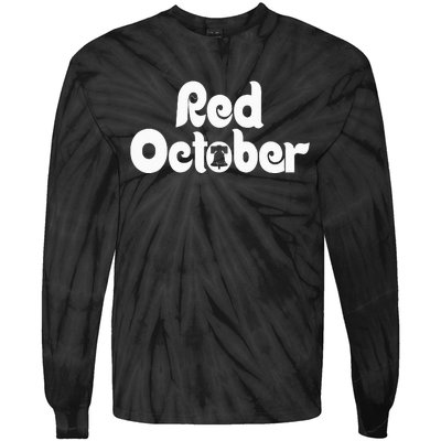 Retro Red October Philly Philadelphia Vintage Tie-Dye Long Sleeve Shirt