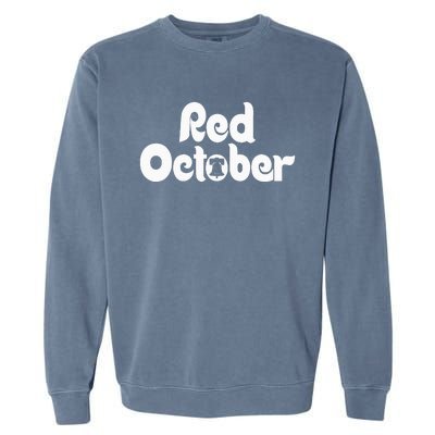 Retro Red October Philly Philadelphia Vintage Garment-Dyed Sweatshirt