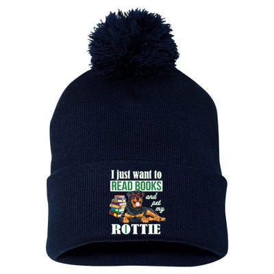 Rottweiler Pom Pom 12in Knit Beanie