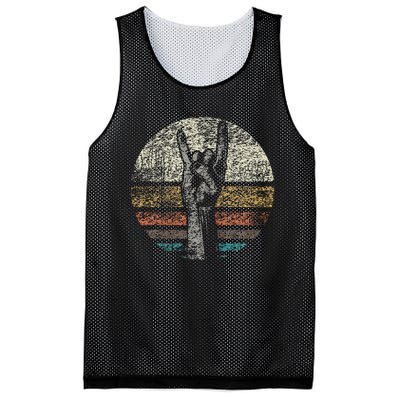 Retro Rock On Hand Horns For Rock And Roll Music Lovers Mesh Reversible Basketball Jersey Tank