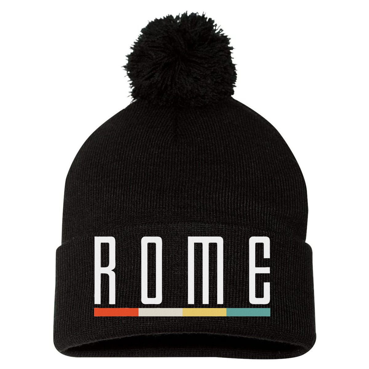 Rome Pom Pom 12in Knit Beanie