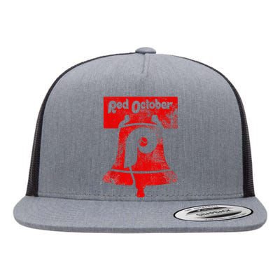 Retro Red October Philly Philadelphia Vintage Ring the bell Flat Bill Trucker Hat