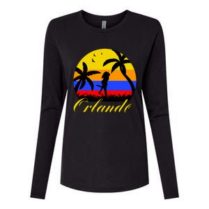 Retro Romantic Orlando Sunset Womens Cotton Relaxed Long Sleeve T-Shirt