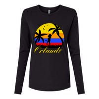 Retro Romantic Orlando Sunset Womens Cotton Relaxed Long Sleeve T-Shirt