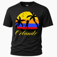 Retro Romantic Orlando Sunset Cooling Performance Crew T-Shirt