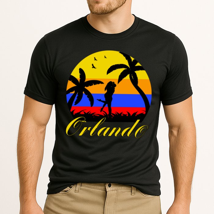 Retro Romantic Orlando Sunset Cooling Performance Crew T-Shirt