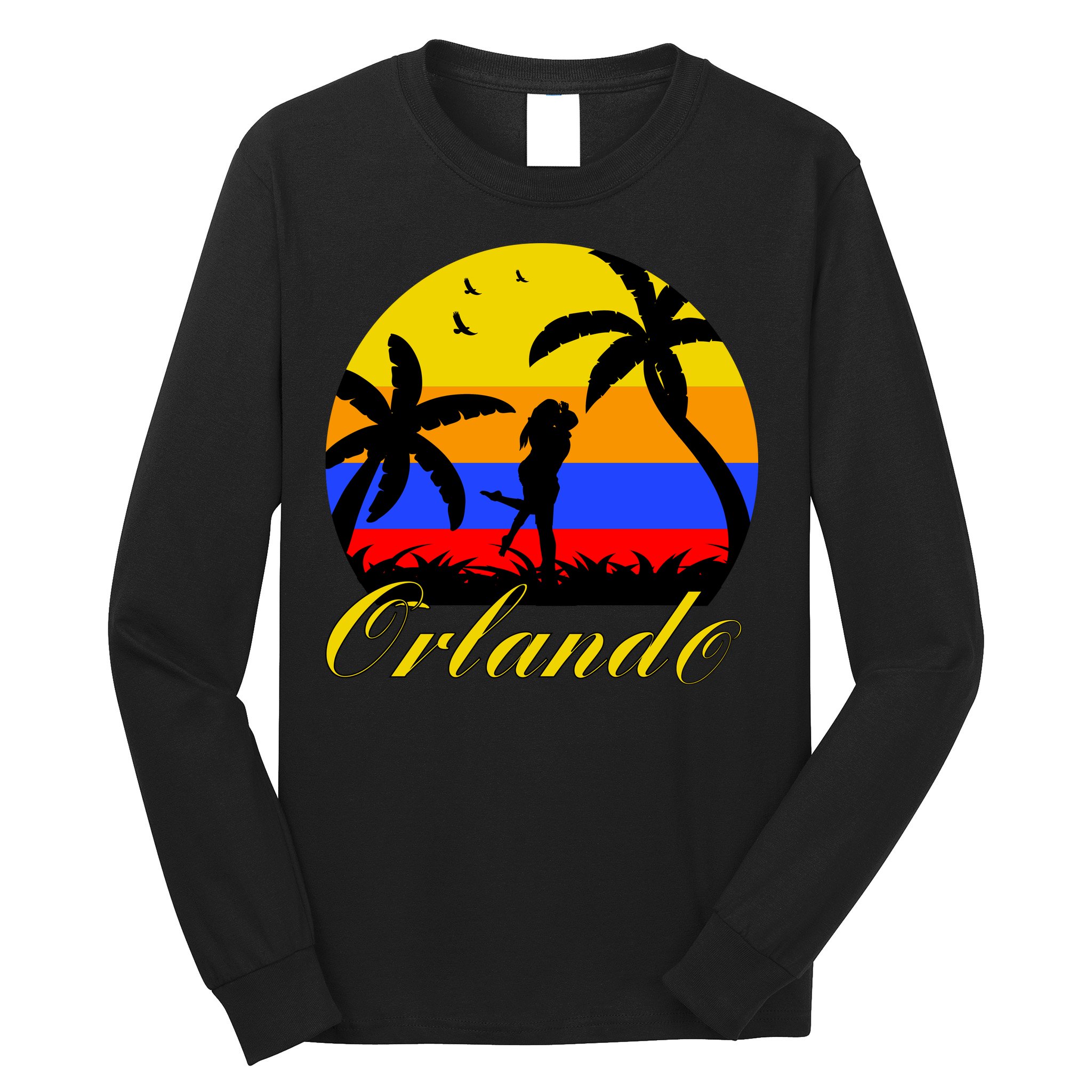 Retro Romantic Orlando Sunset Long Sleeve Shirt