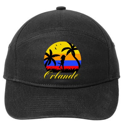 Retro Romantic Orlando Sunset 7-Panel Snapback Hat