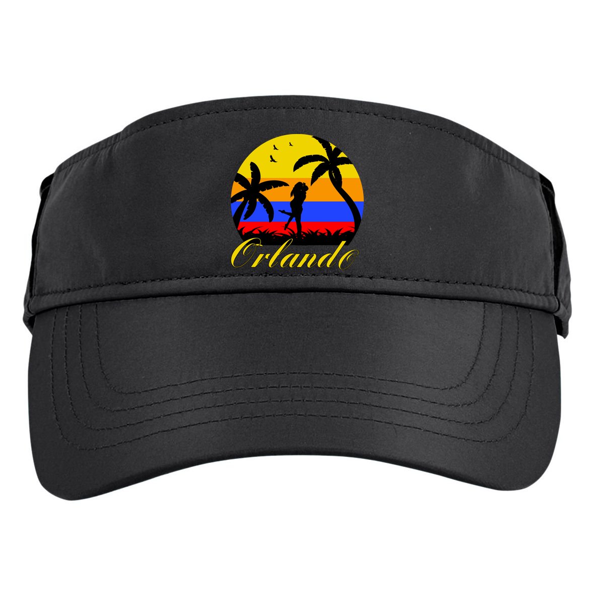 Retro Romantic Orlando Sunset Adult Drive Performance Visor
