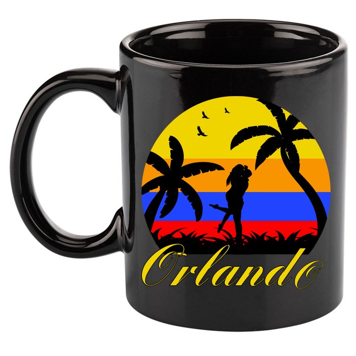 Retro Romantic Orlando Sunset 11oz C Handle Ceramic Mug