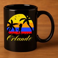 Retro Romantic Orlando Sunset 11oz C Handle Ceramic Mug