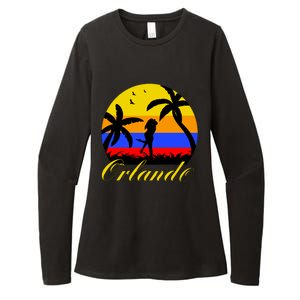 Retro Romantic Orlando Sunset Womens CVC Long Sleeve Shirt