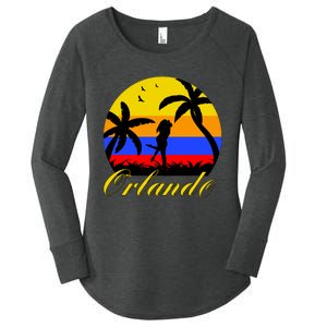 Retro Romantic Orlando Sunset Women's Perfect Tri Tunic Long Sleeve Shirt