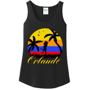 Retro Romantic Orlando Sunset Ladies Essential Tank