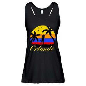 Retro Romantic Orlando Sunset Ladies Essential Flowy Tank