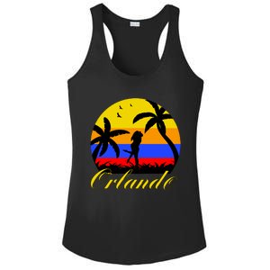 Retro Romantic Orlando Sunset Ladies PosiCharge Competitor Racerback Tank