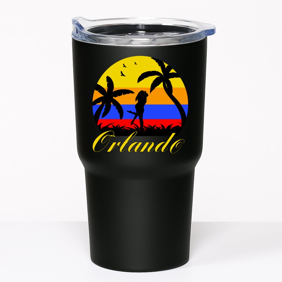 Retro Romantic Orlando Sunset Tumbler