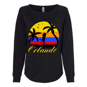 Retro Romantic Orlando Sunset Womens California Wash Sweatshirt