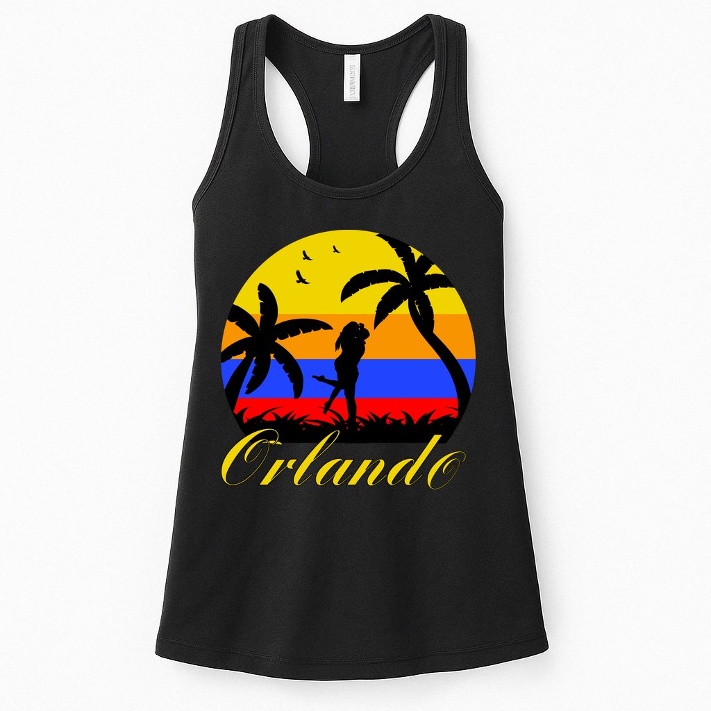Retro Romantic Orlando Sunset Womens Tank Top