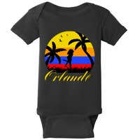 Retro Romantic Orlando Sunset Baby Bodysuit