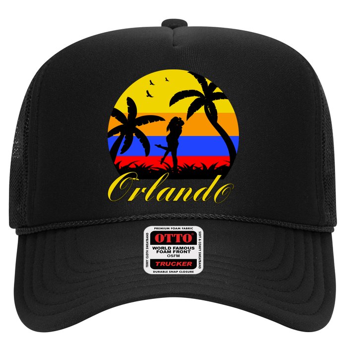 Retro Romantic Orlando Sunset Trucker Hat