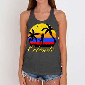 Retro Romantic Orlando Sunset Women's Knotted Racerback Tank