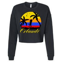 Retro Romantic Orlando Sunset Cropped Pullover Crew